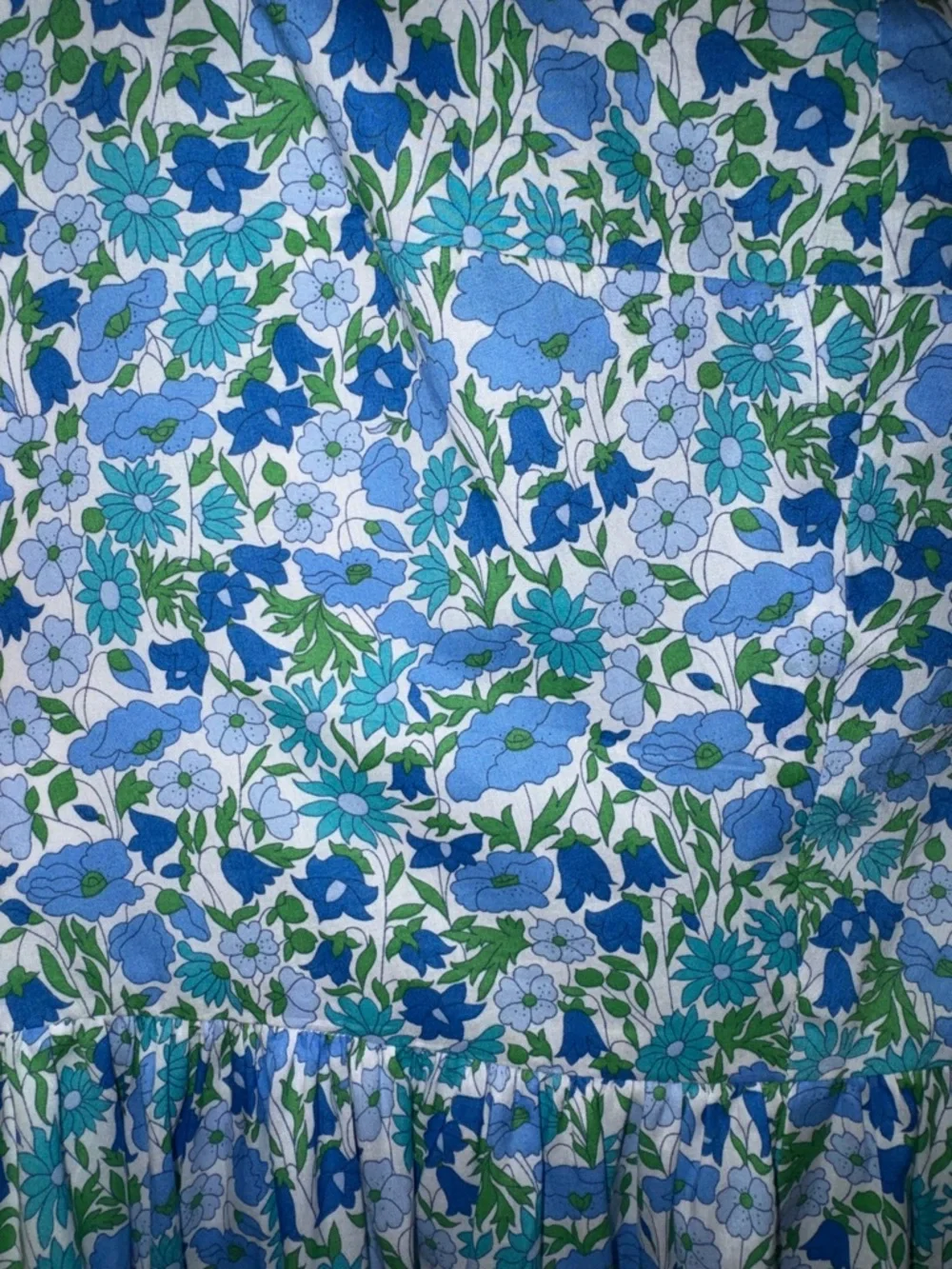 J. Crew x Liberty Fabric Light Blue Floral Midi Sundress with Spaghetti Straps 4 - Picture 9 of 12